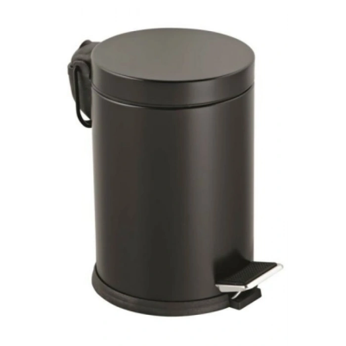 3LT SİYAH PEDALLI METAL ÇÖP KOVASI (5365)