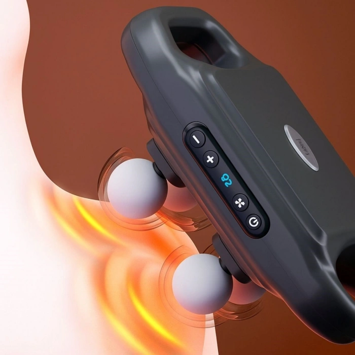 4-Head Massage Gun – 12W Deep Tissue & Muscle Pain Reliever, 20 Levels & 6 Modes - Black (5365)