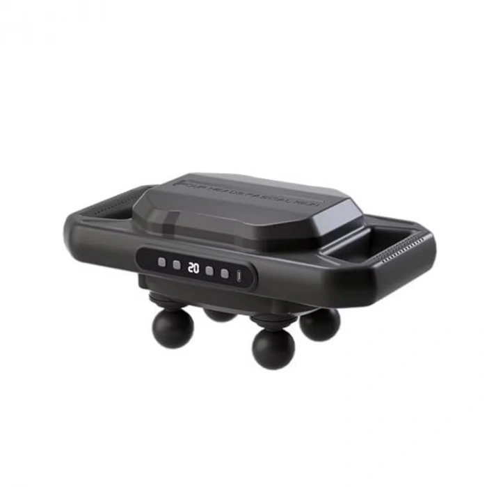 4-Head Massage Gun – 12W Deep Tissue & Muscle Pain Reliever, 20 Levels & 6 Modes - Black (5365)