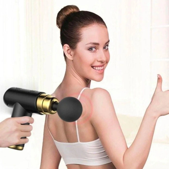 4 Başlıklı USB Şarj Olabilen Masaj Tabancası (5365)