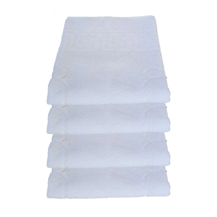 4 lü Ayak İzli Banyo Paspas 100 Pamuklu Ayak Havlusu