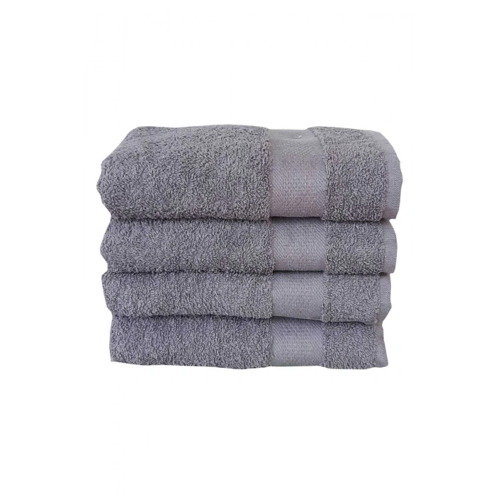 4 lü El Yüz %100 Pamuklu Havlu Seti Dry Antrasit