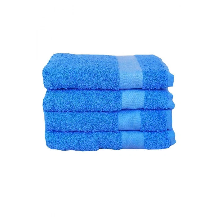 4 lü El Yüz %100 Pamuklu Havlu Seti Dry Mavi