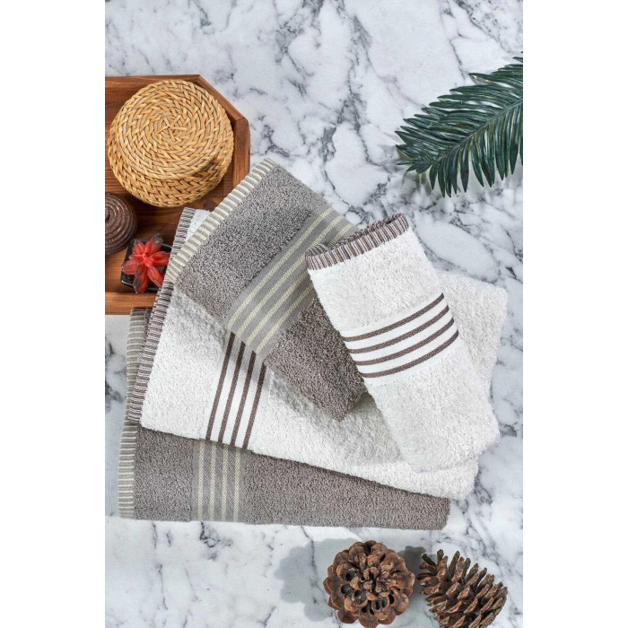 4-х предметный комплект полотенец для мужчин и женщин Oscar бежево-кремового цвета