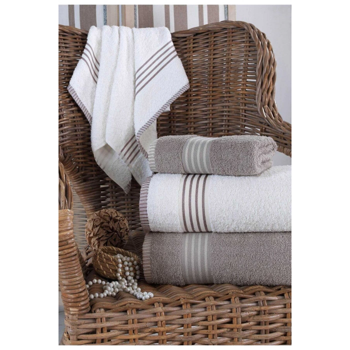 4-х предметный комплект полотенец для мужчин и женщин Oscar бежево-кремового цвета