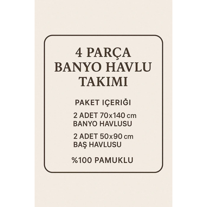 4 Parça Banyo Havlu Takımı %100 Pamuklu Dry Antrasit Mavi
