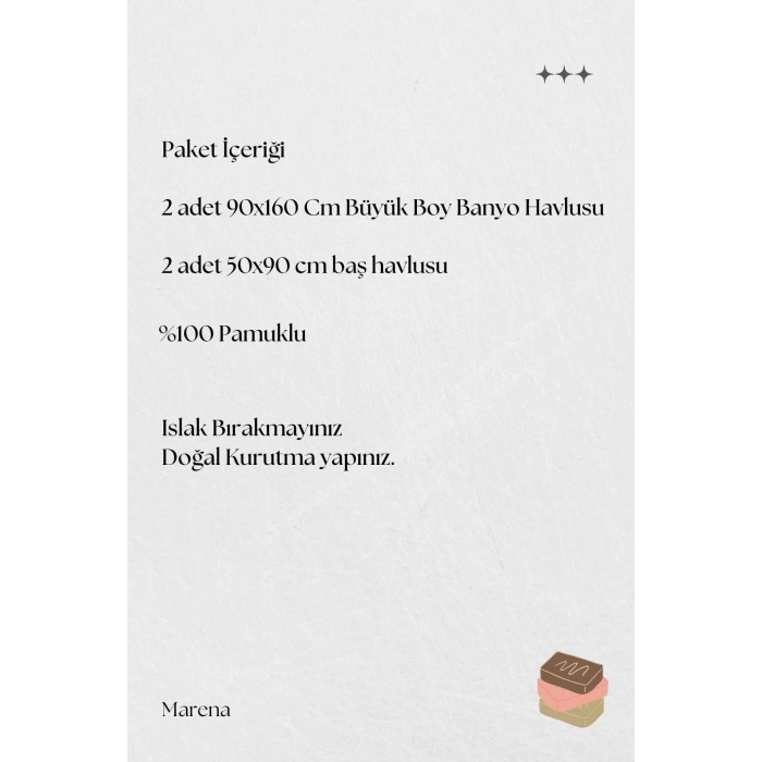 4 Parça Büyük Boy Banyo Havlu Takımı %100 Pamuklu Marena Mavi Pudra