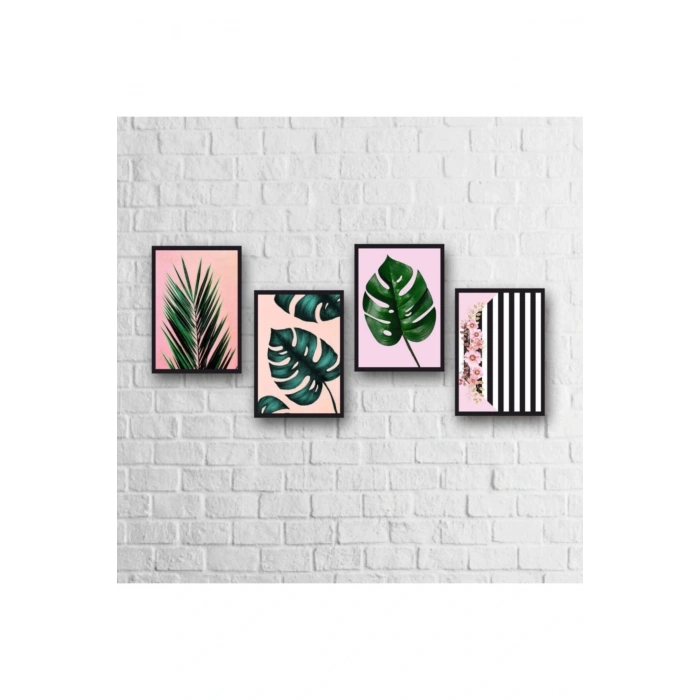 4 Parça Çerçeve Görünümlü Ahşap Tablo