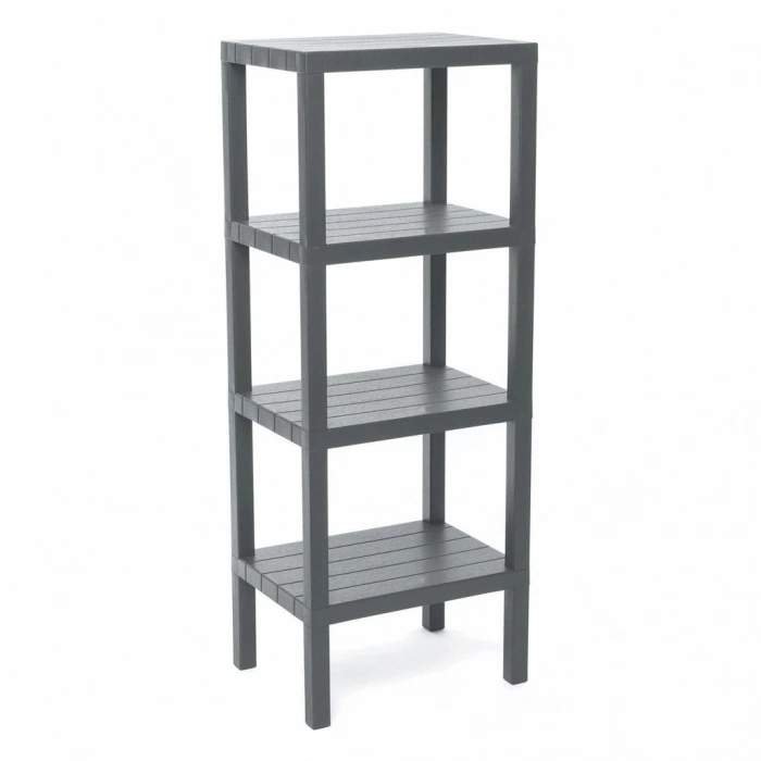 4 RAFLI GRİ MODÜLER ÜNİTE PLASTİK 38x29x100 cm (5365)