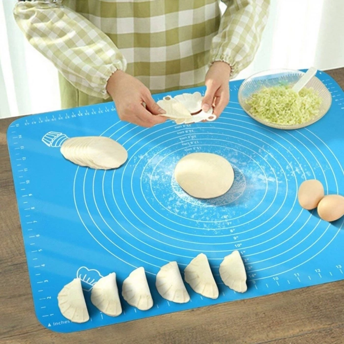 40*50 cm Silikon Ölçekli Kullanımı Kolay Hamur Açma Matı Ekmek Mantı Makarna Hamuru Yoğurma Matı (5365)