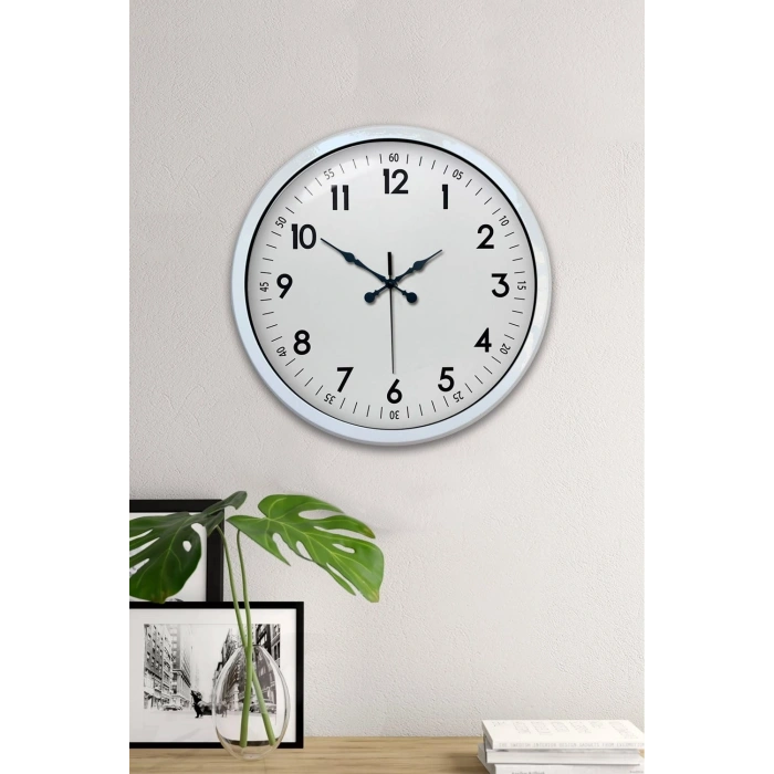 40 cm Beyaz Metal Standart Duvar Saati