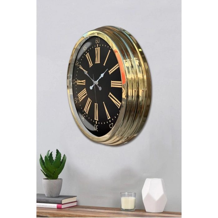 40 cm Metal Gold Roma Rakamlı Duvar Saati