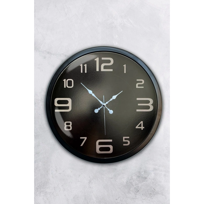 40 cm Siyah Metal Modern Duvar Saati
