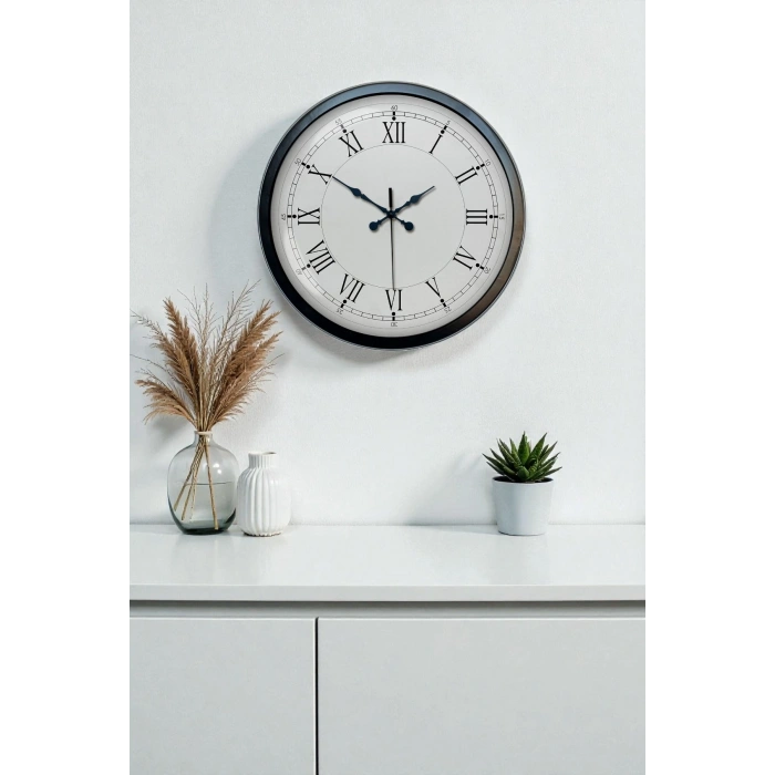 40 cm Siyah Metal Retro Duvar Saati