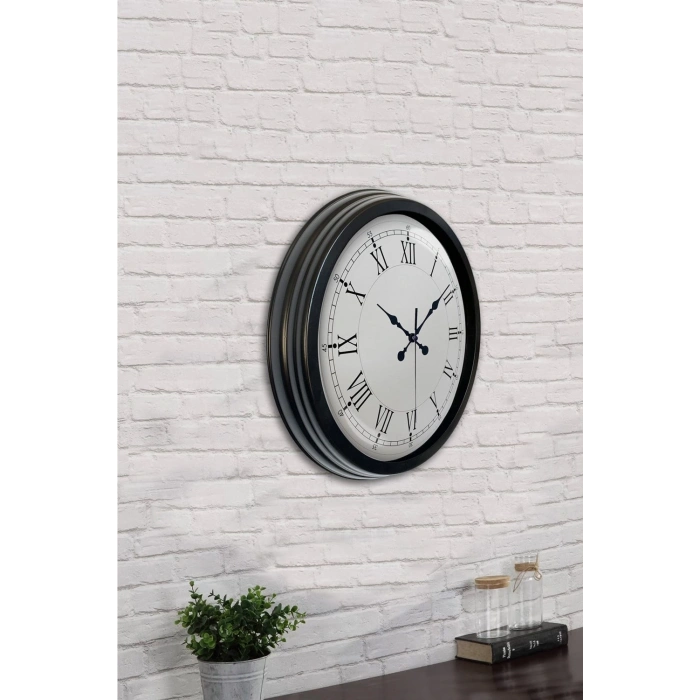 40 cm Siyah Metal Retro Duvar Saati