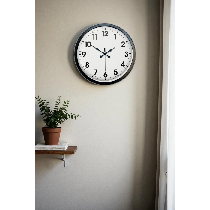 Zentime 40 Cm Black Elegant Wall Clock