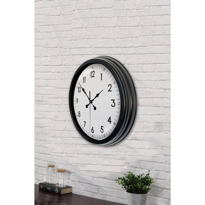 40 cm Siyah Metal Standart Duvar Saati