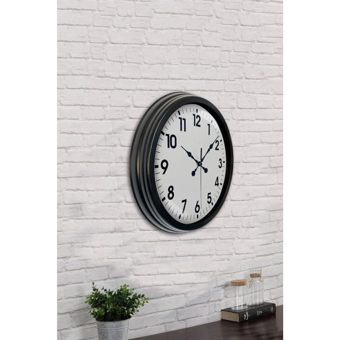 Zentime 40 Cm Black Elegant Wall Clock