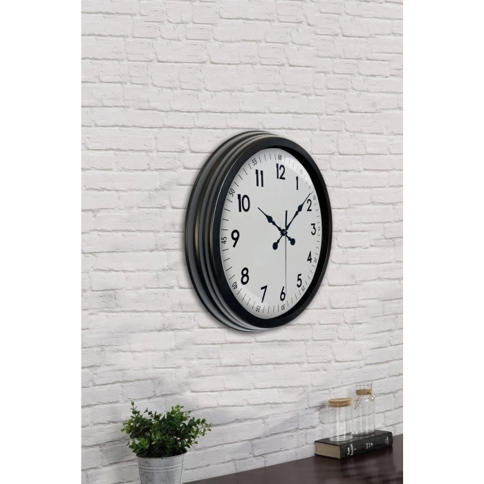 40 cm Siyah Metal Standart Duvar Saati