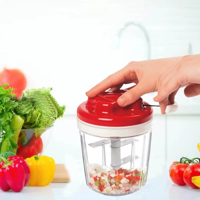 5 Bıçaklı Ipli El Rondosu Pratik Sebze Doğrayıcı (5365)