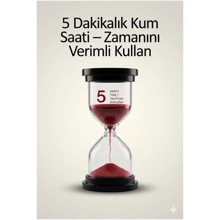 5 Dakikalık Kum Saati Zamanlayıcı – KIRMIZI Dekoratif Masa Saati 4 Renk Seçeneği