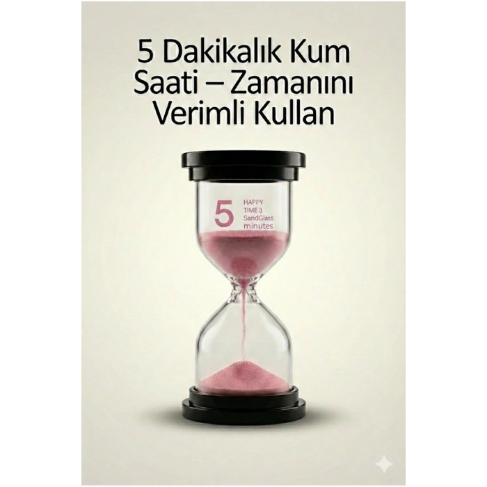 5 Dakikalık Kum Saati Zamanlayıcı – PEMBE Dekoratif Masa Saati 4 Renk Seçeneği