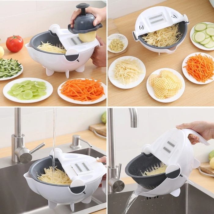 5 Fonksiyonlu Dönen Süzgeçli Rende Doğrayıcı Dilimleyici Aparat (5365)