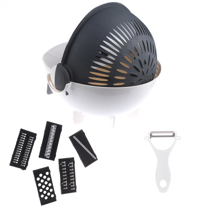 5 Fonksiyonlu Dönen Süzgeçli Rende Doğrayıcı Dilimleyici Aparat (5365)