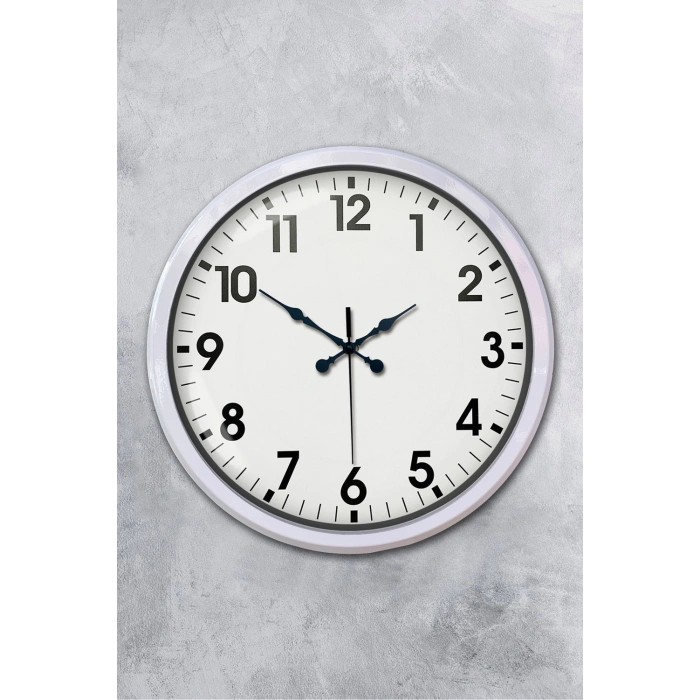 52 cm Beyaz Metal Standart Duvar Saati