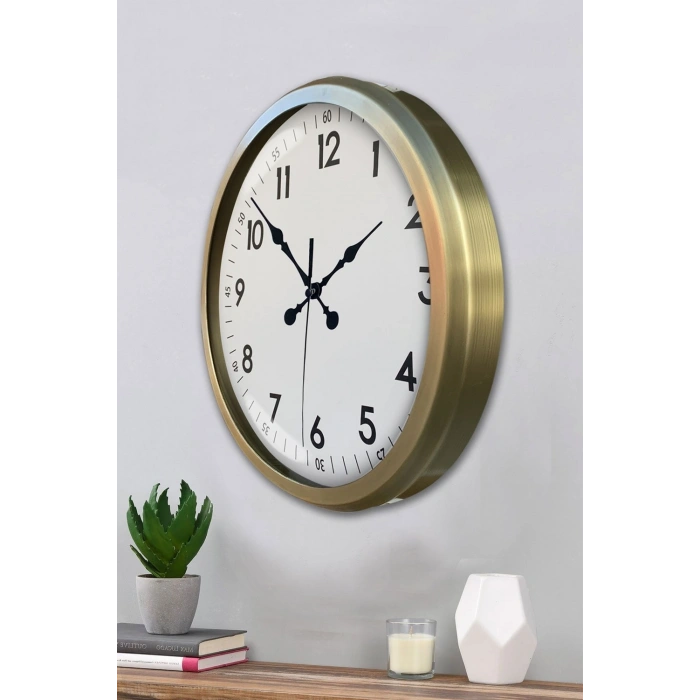 52 cm Eskitme Metal Dekoratif Duvar Saati