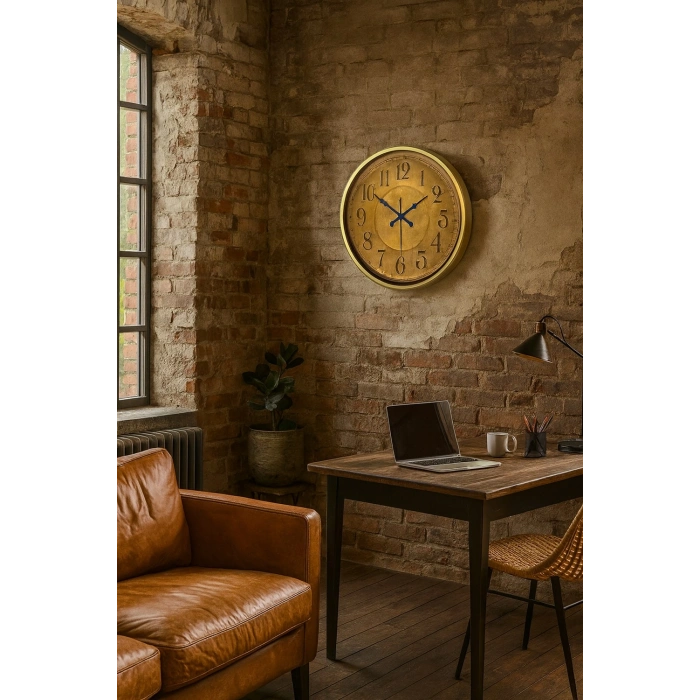 52 cm Eskitme Metal Retro Duvar Saati