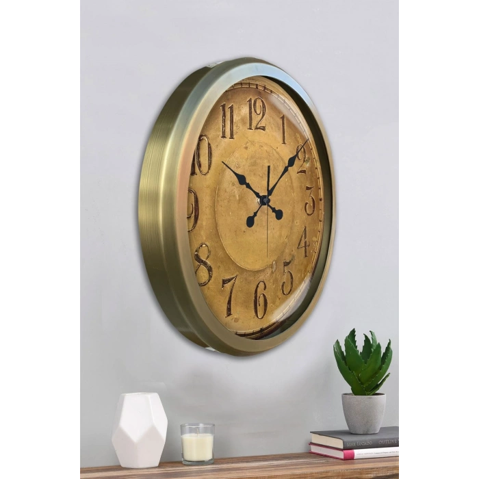 52 cm Eskitme Metal Retro Duvar Saati