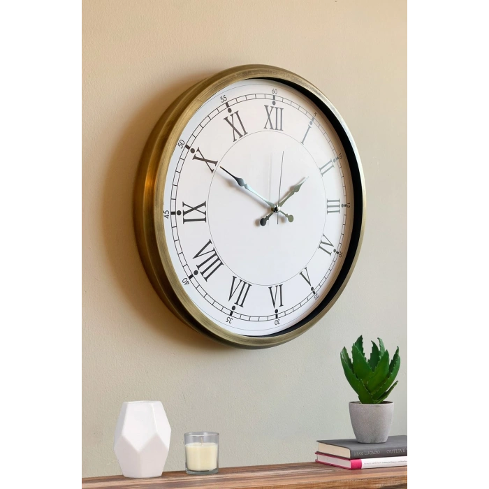 52 cm Eskitme Metal Retro Duvar Saati