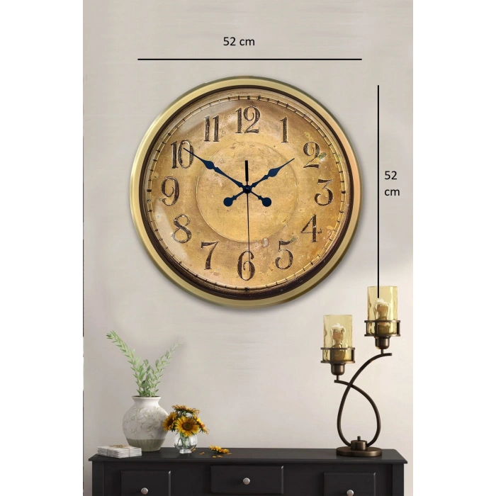 52 cm Eskitme Metal Retro Duvar Saati