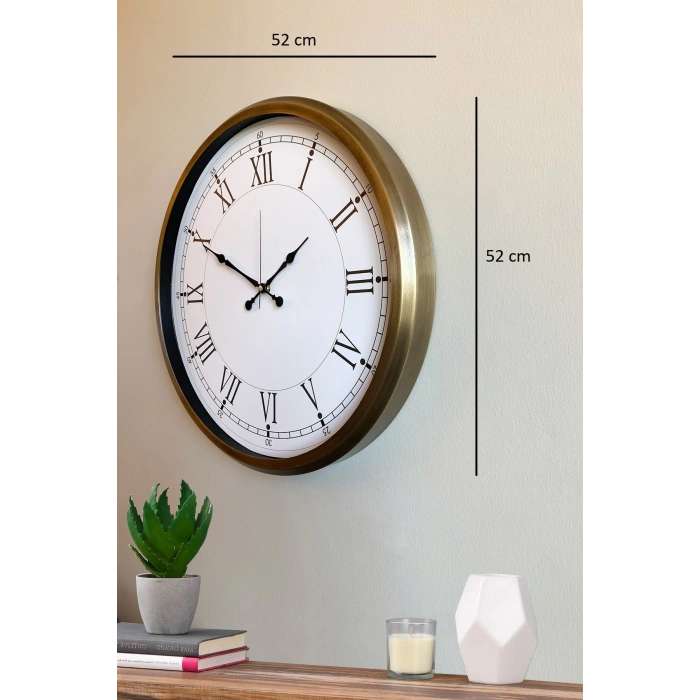 52 cm Eskitme Metal Retro Duvar Saati