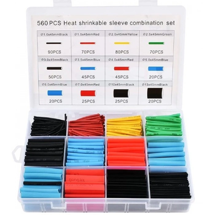 560 Parça Set Isıyla Daralan Makaron Kablo Koruyucu Kılıf (5365)