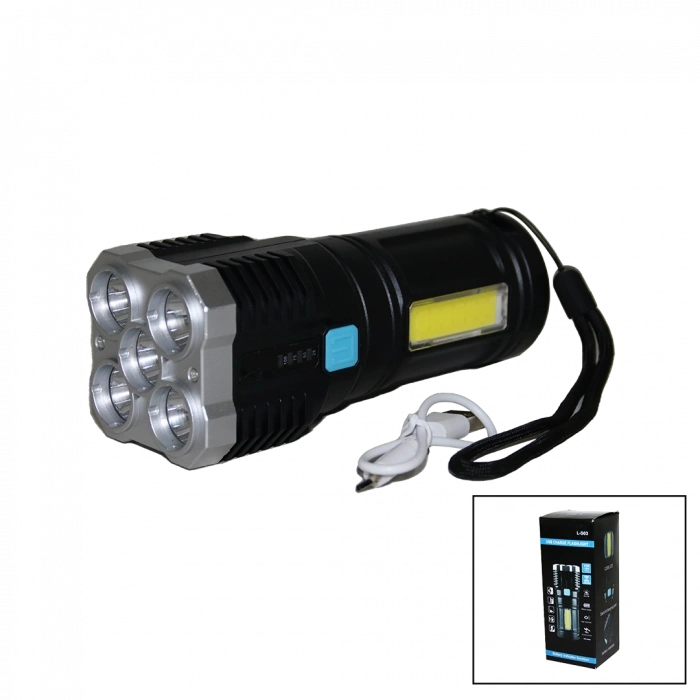 5IN1 + COB LED USB ŞARJLI EL FENERİ (5365)