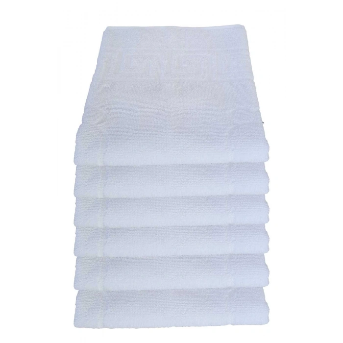 6-Piece Cotton Foot Towel Bathroom Mat with Footprints 50x70 cm