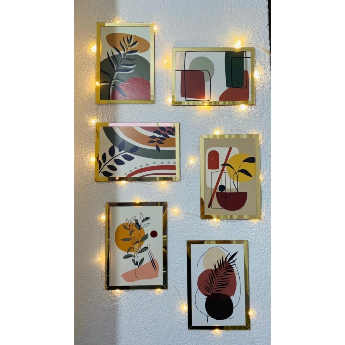 6 Parça Çerçeveli Mdf Tablo 15 x 20