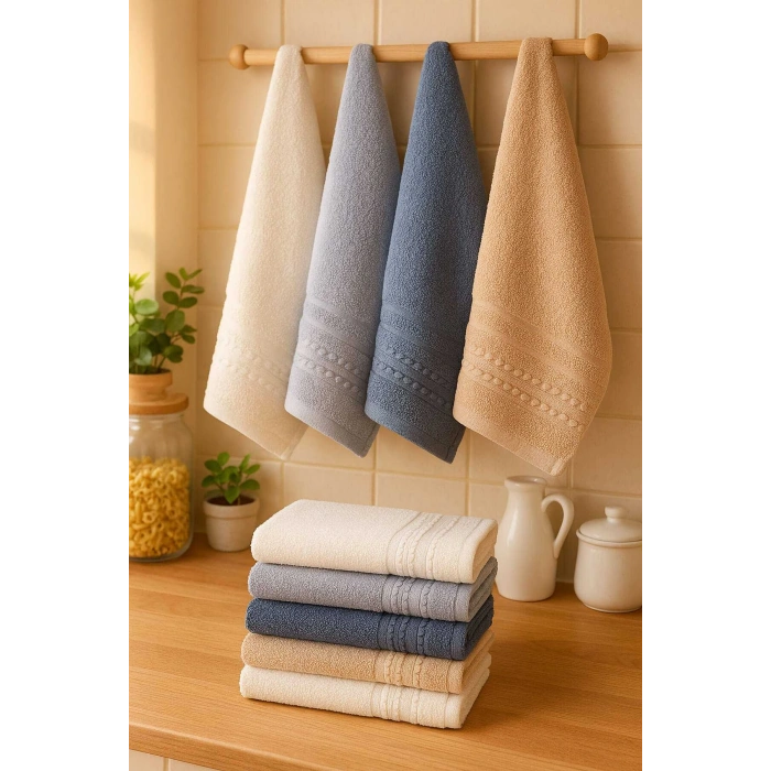 6 Parça Mutfak Havlusu Seti %100 Pamuklu Özlem