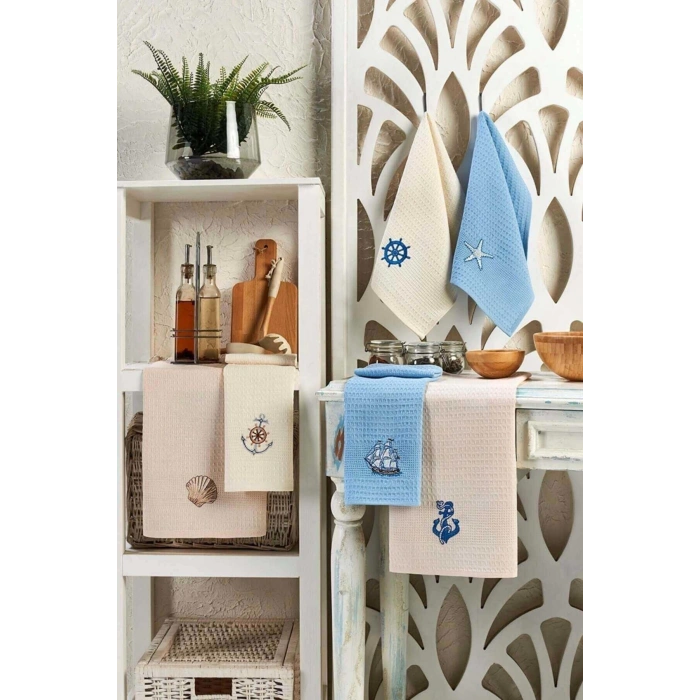 6 Piece Kitchen Drying Cloth 30 X 50 Cm Deniz