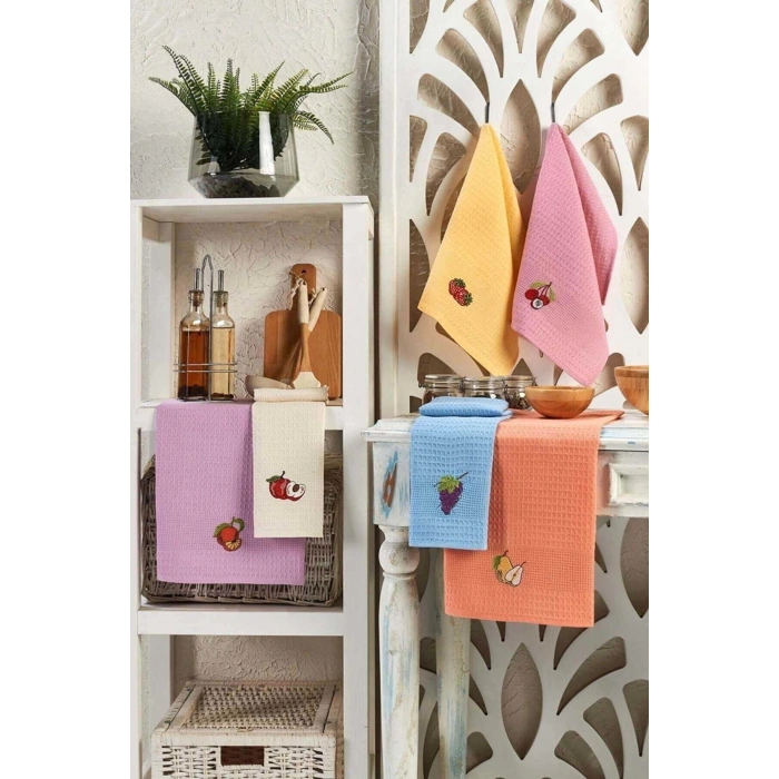 6 Piece Kitchen Drying Cloth 30 X 50 Cm Fruit