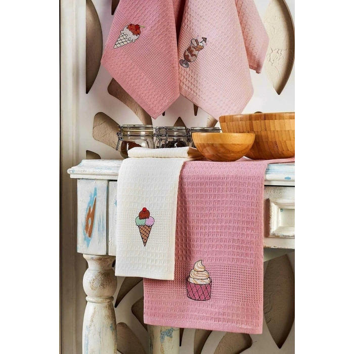 6 Parça Mutfak Kurulama Bezi 30 X 50 Cm İce Cream