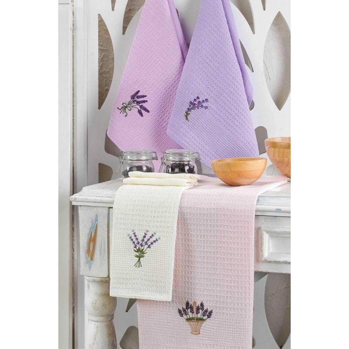 6 Parça Mutfak Kurulama Bezi 30 X 50 Cm Lavender Flower