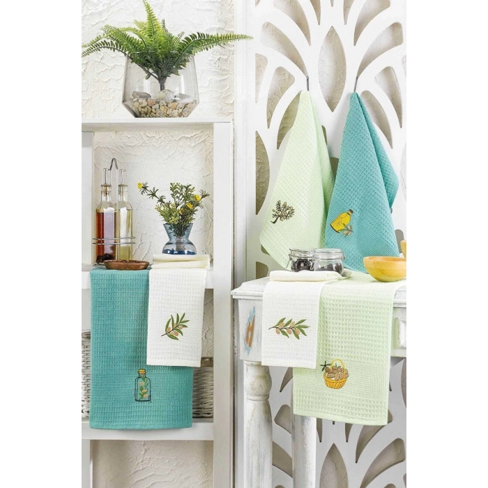 6 Piece Kitchen Drying Cloth 30 X 50 Cm Mint