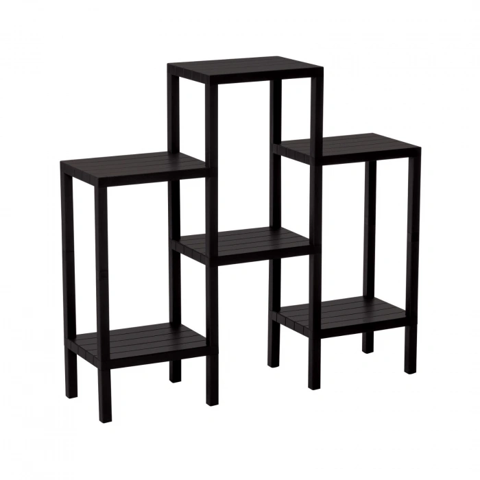 6 SHELF - BLACK MODULAR UNIT PLASTIC 108x100x29 cm (5365)