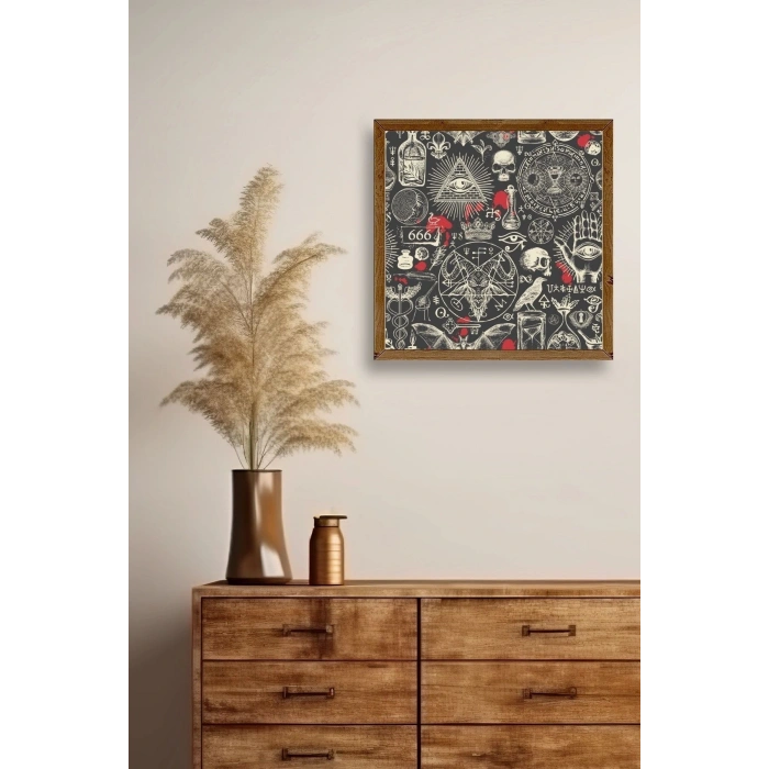 666 Ahşap Çerçeveli Tablo 42 x 42