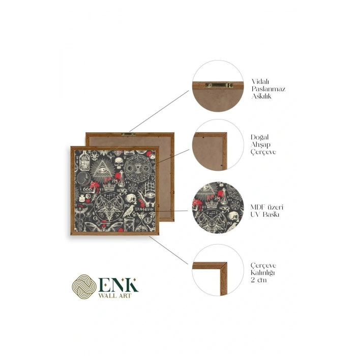 666 Ahşap Çerçeveli Tablo 42 x 42