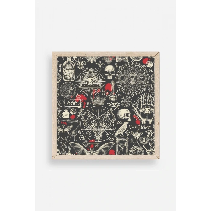666 Ahşap Çerçeveli Tablo 50 x 50