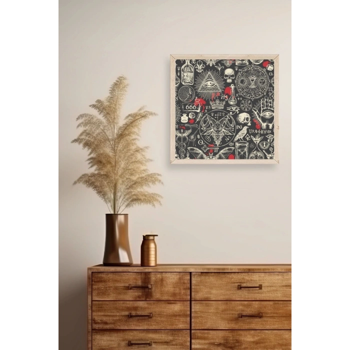 666 Ahşap Çerçeveli Tablo 50 x 50